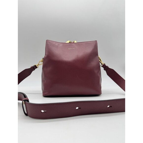 RADLEY Dukes Place pebbled leather middle compartment crossbody bag - BURGUNDY - Picture 6 of 15
